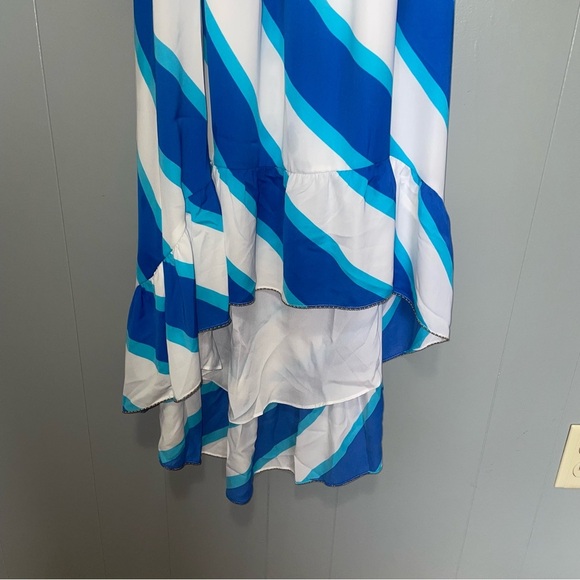 Lilly Pulitzer Caldwell Sail Stripe Colorblock High Low Strapless Maxi Dress Med - Picture 5 of 9